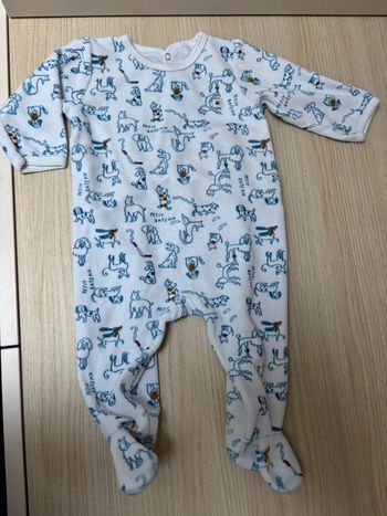 Pyjama en velours petit bateau, taille 6 mois