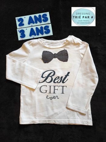 T-shirt manches longues best gift 2-3 ans