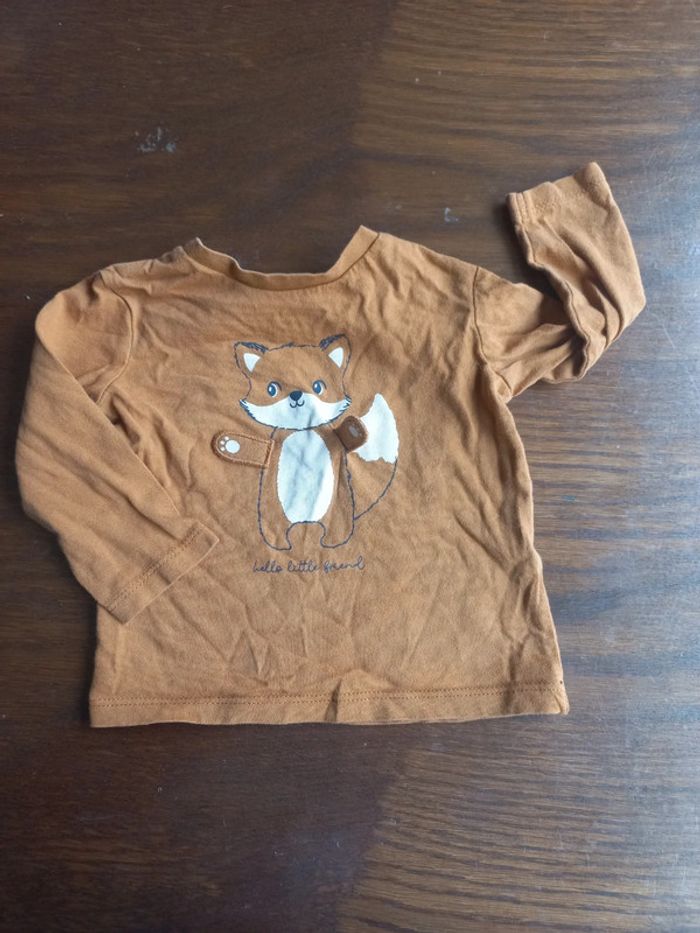 Lot 2 t-shirts manches longues "renard" - photo numéro 3