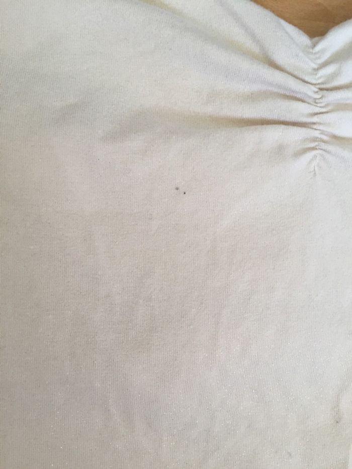 Top sans bretelles beige / doré Mim Taille L - photo numéro 2