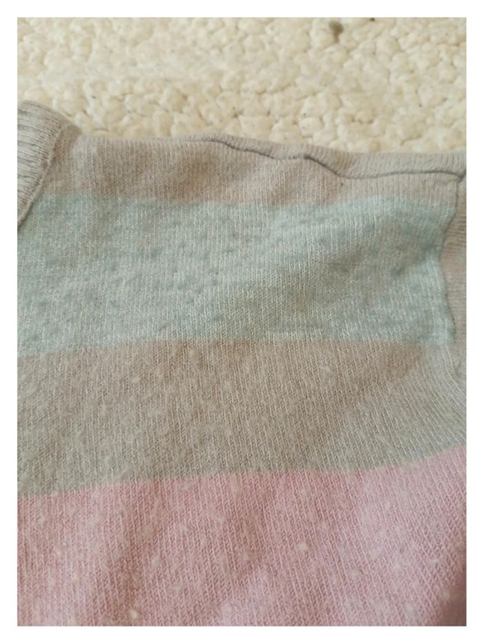 Pull Lacoste pastel à rayures multicolores - vintage doux et cosy -- - photo numéro 3