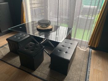 Table  en verre relevable up and down