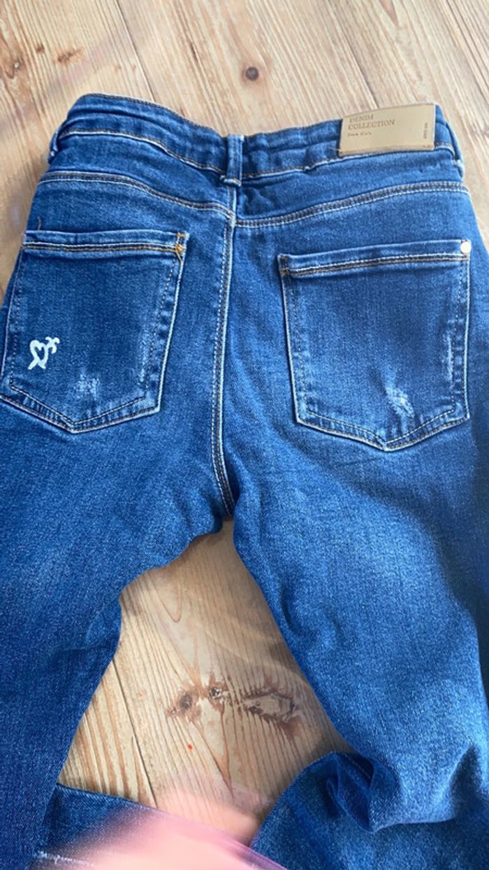 Jean à trous ( d origine ) zara taille 9/10 ans bleu - photo numéro 5