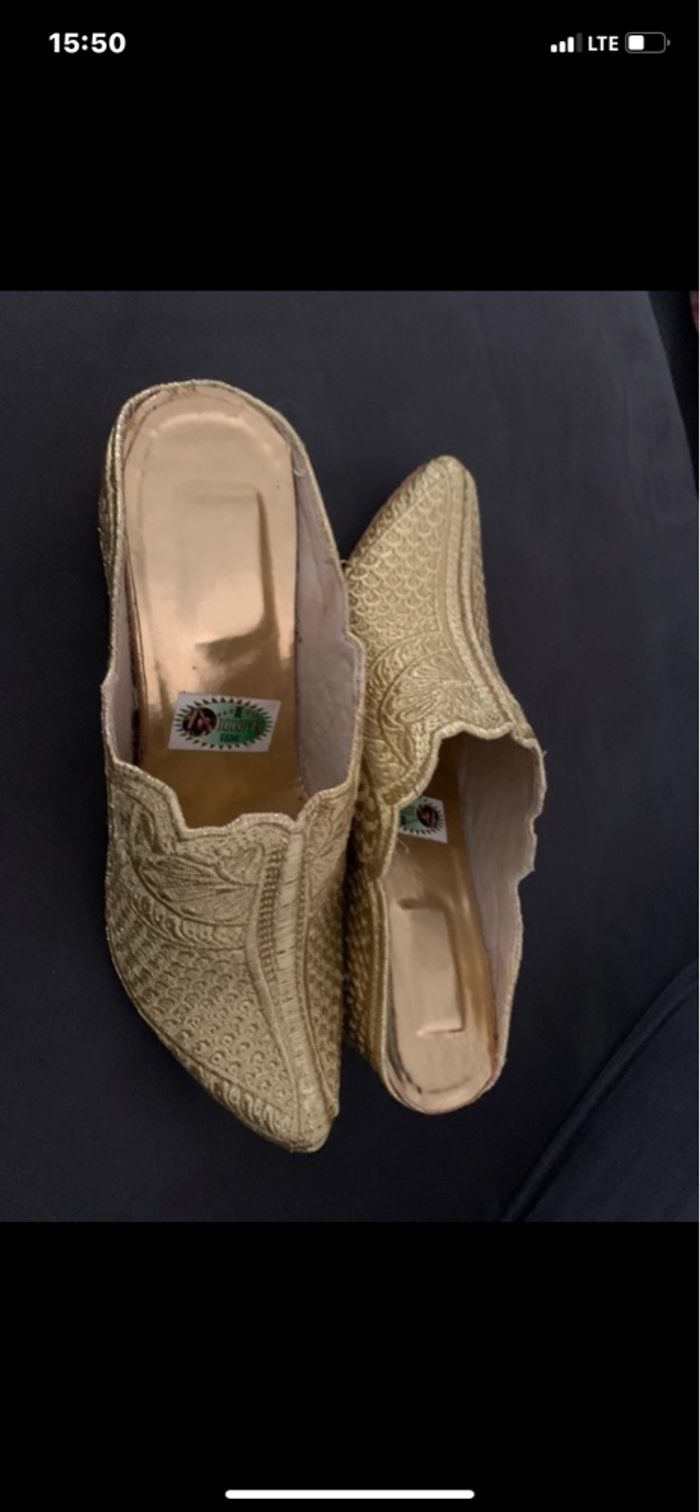 babouche talon doré - photo numéro 2