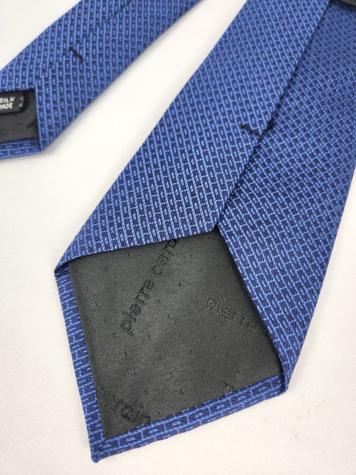 Cravate Pierre Cardin - Bleu Marine & Bleu Ciel - Micro-Motif Géométrique - photo numéro 3