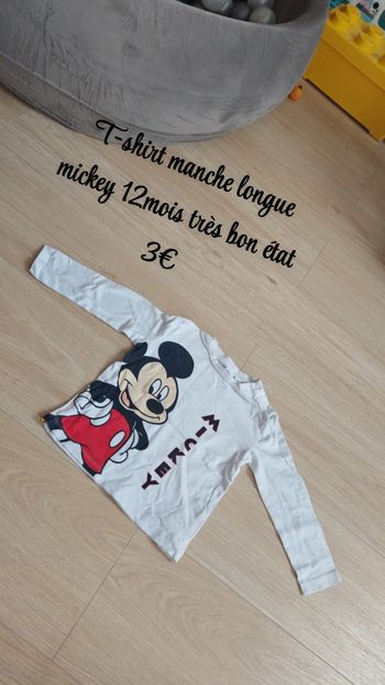 T-shirt manche longue Mickey 12mois 