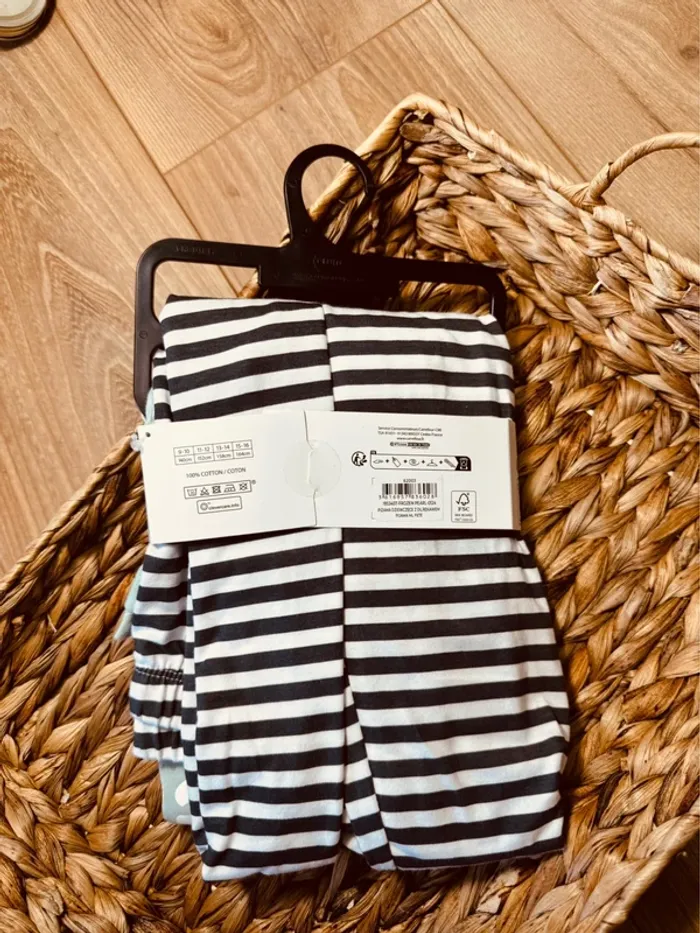 Taille 12 ans pyjama 2 pièces coton fin Tex menthe gris Neuf 🩷 - photo numéro 4