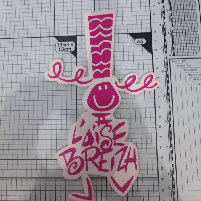 Autocollant bigoudène rose