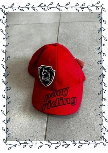 Casquette rouge Tattini pony riding, neuve, taille 50