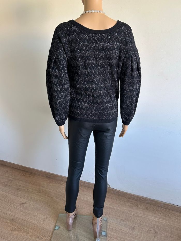 Pull noir et argenté pailleté Naf Naf taille XS excellent état - photo numéro 6