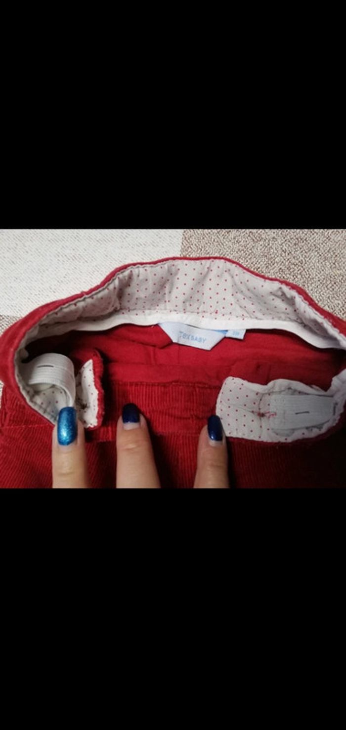 Pantalon épais rouge Tex 3 mois - photo numéro 2