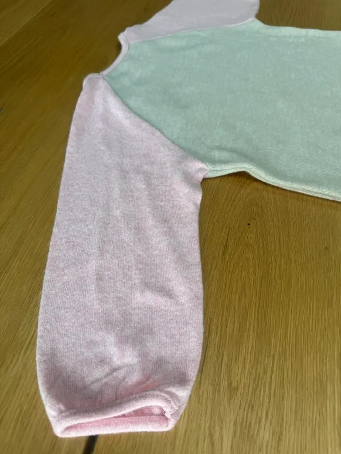 Robe douce beige à manches longues roses Neuve - Taille 4 Ans - photo numéro 8