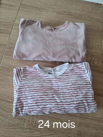 Lot de 2 pyjamas hiver 24 mois Petit Bateau