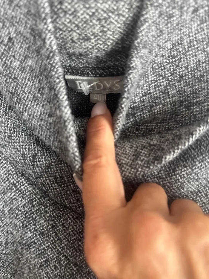 Veste châle asymétrique gris chiné - photo numéro 4