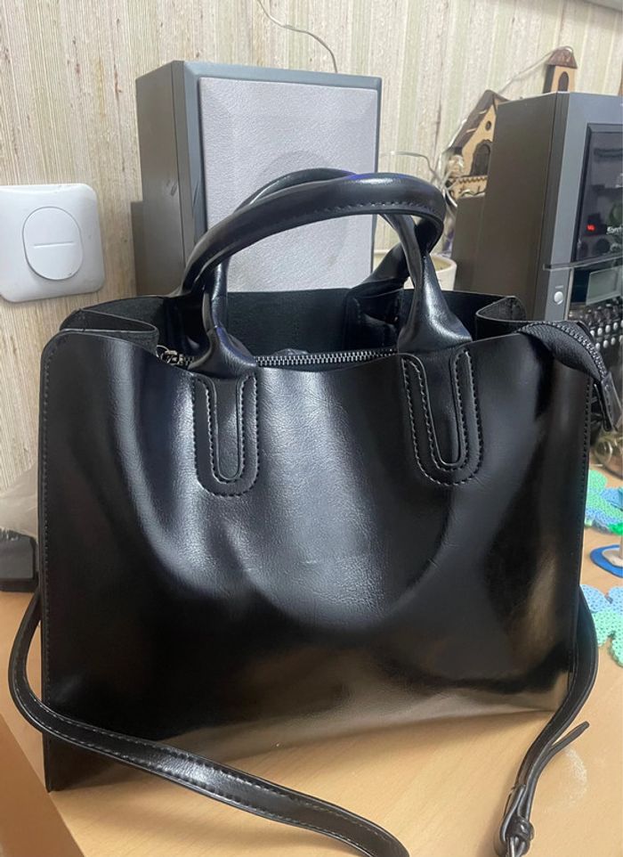 Sac Fourre Vintage noir En Cuir Synthétique - photo numéro 4