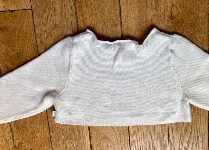 Boléro gilet Obaibi 18 mois , coton blanc - photo numéro 5