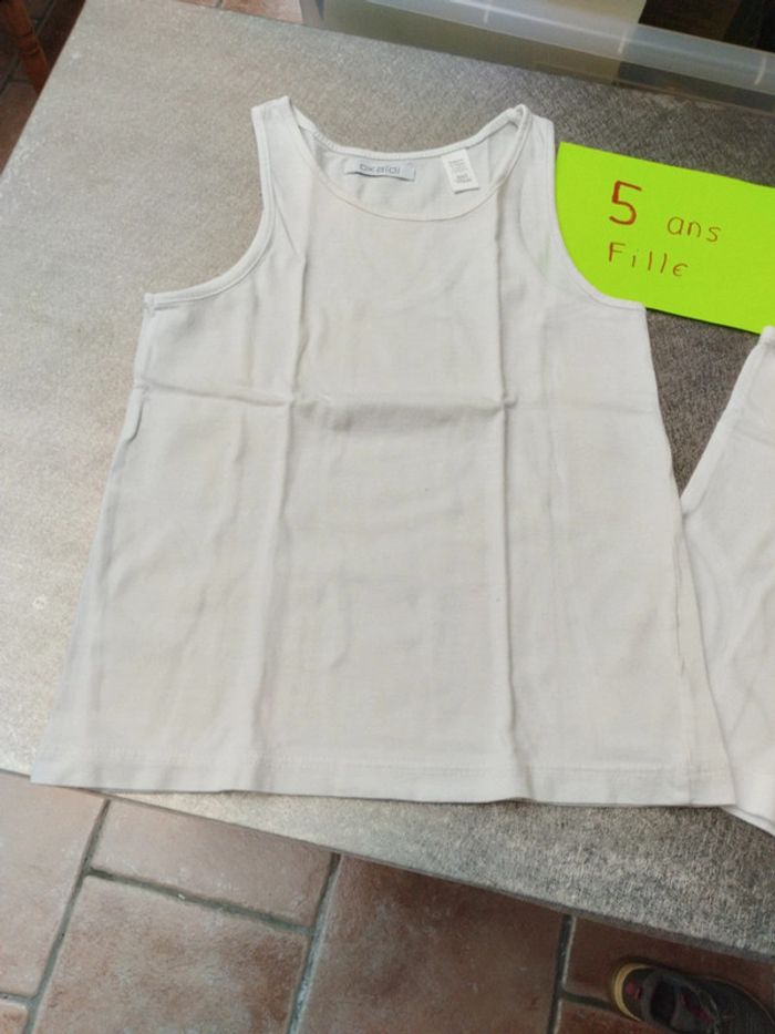 Lot de 2 débardeurs 5 ans fille blanc - photo numéro 2