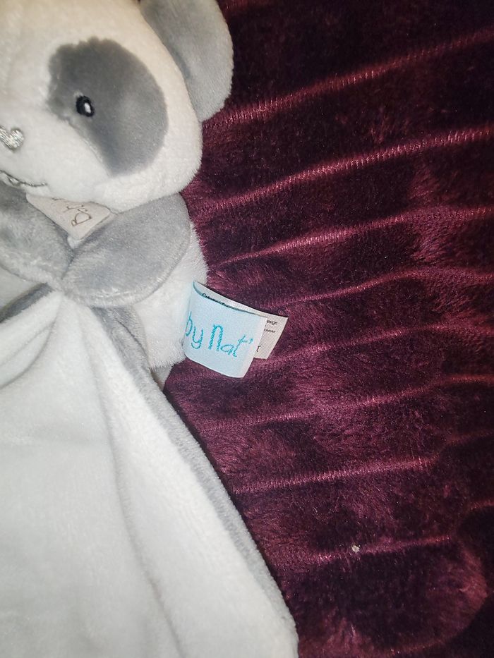 Doudou pnda gris  et  blanc baby nat - photo numéro 2