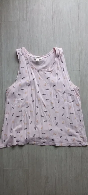 Débardeur rose avec des ananas taille L (44)