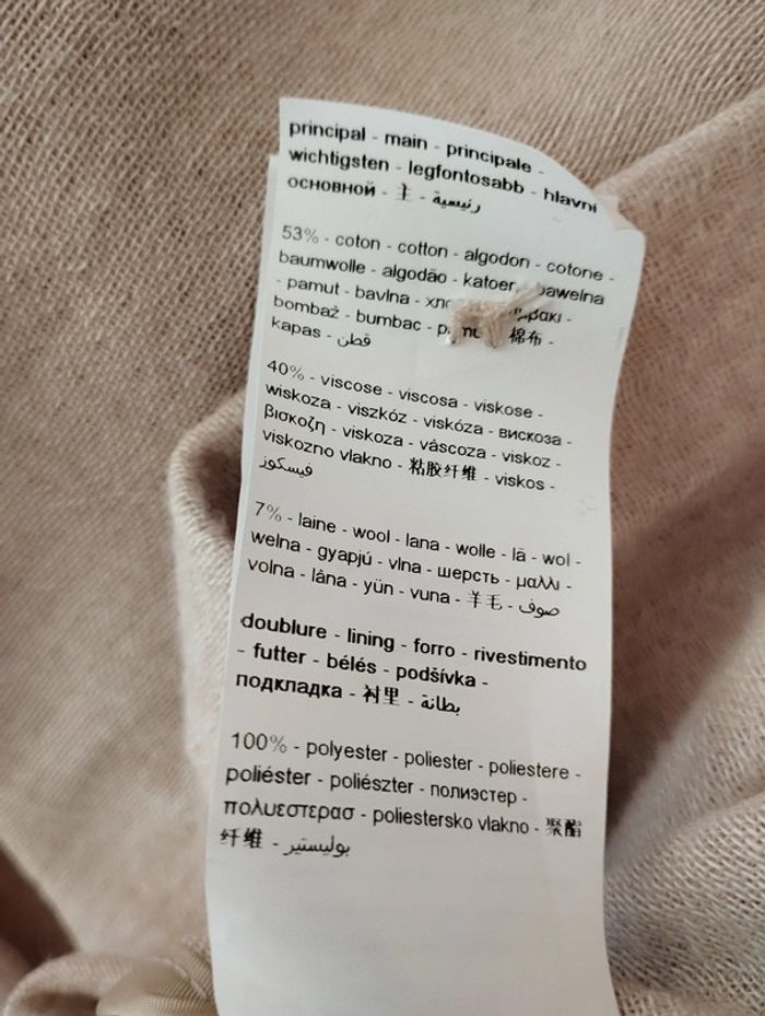 Manteau Promod taille s coton et laine - photo numéro 9