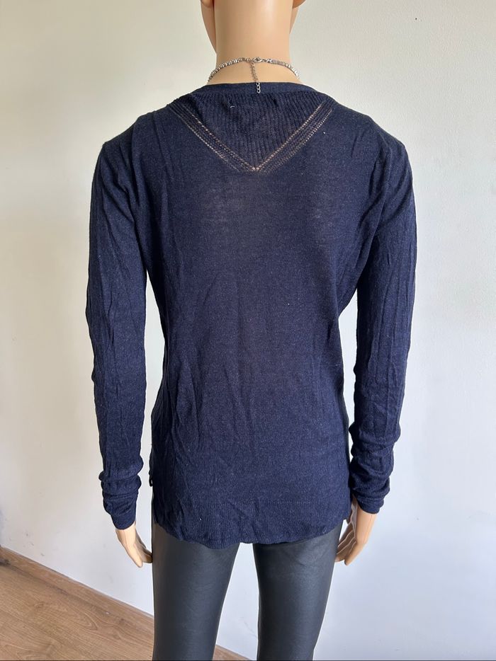 Pull bleu marine à manches longues LPB Woman taille M bon état - photo numéro 5
