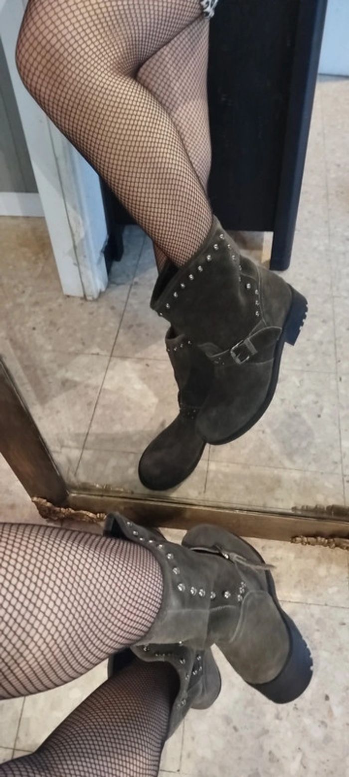 Bottines motardes à clous - photo numéro 4