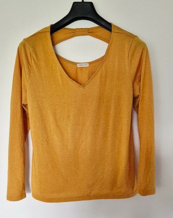 Haut moutarde irisé Cache Cache - Détail dos nu & nœud