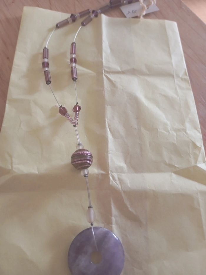 Collier améthyste metal - photo numéro 4