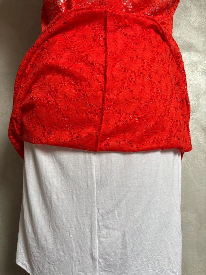 Robe orange rouge broderie mé Paris - photo numéro 6