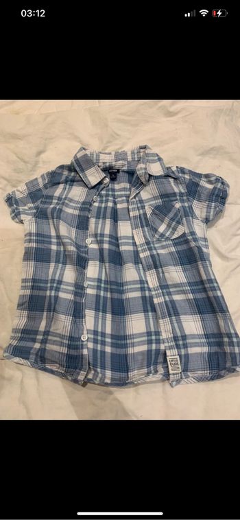 Chemise courte à carreaux