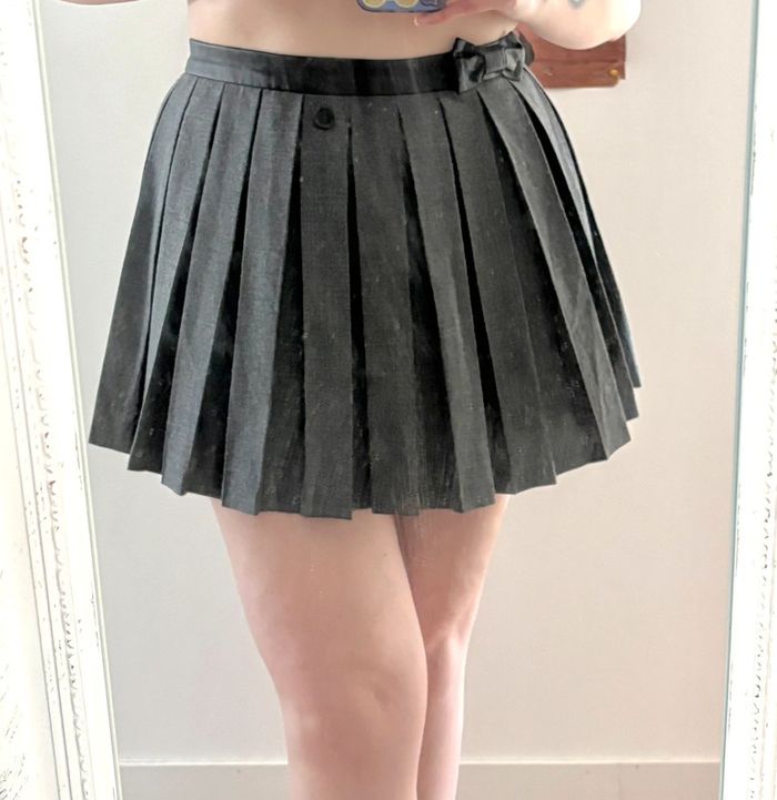 Minijupe grise plissée style écolière Chipie 38 vintage - photo numéro 2