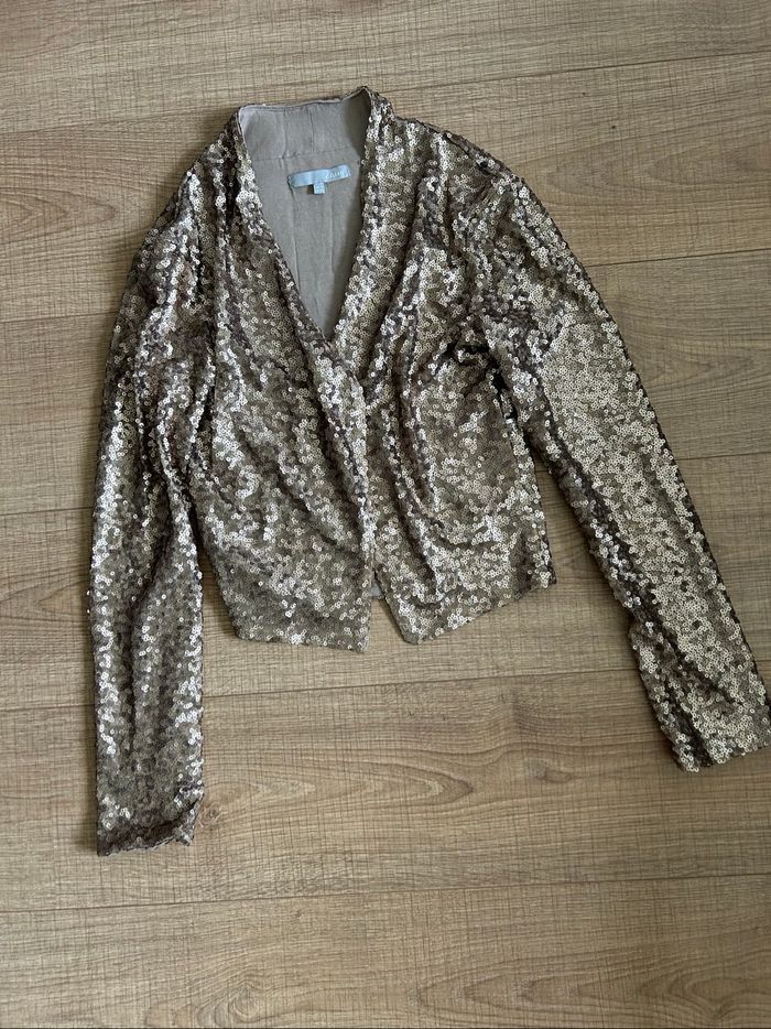 Veste courte dorée en sequins Etam taille française 36 jamais portée - photo numéro 7