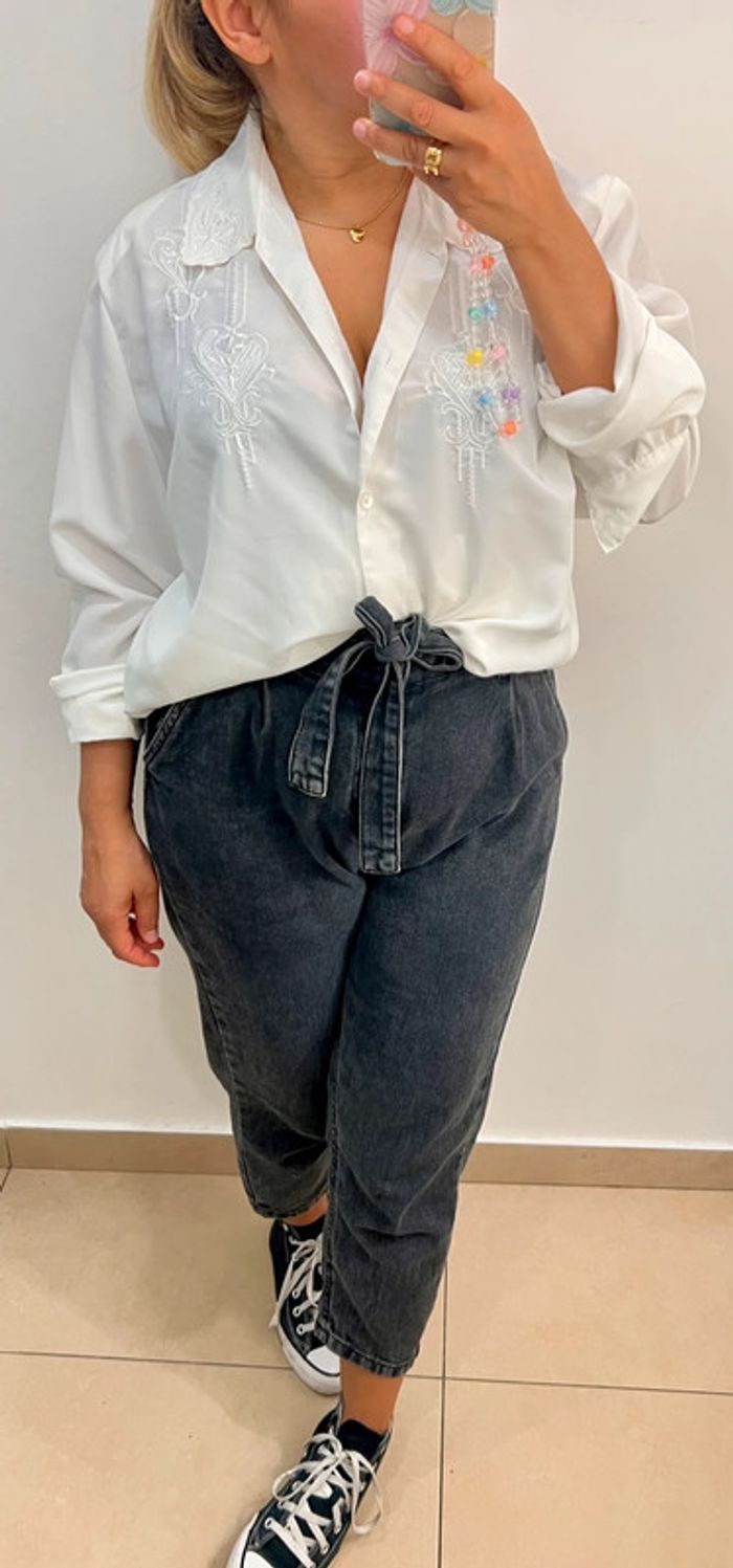 Chemise blanche brodée Taille 46 - photo numéro 4