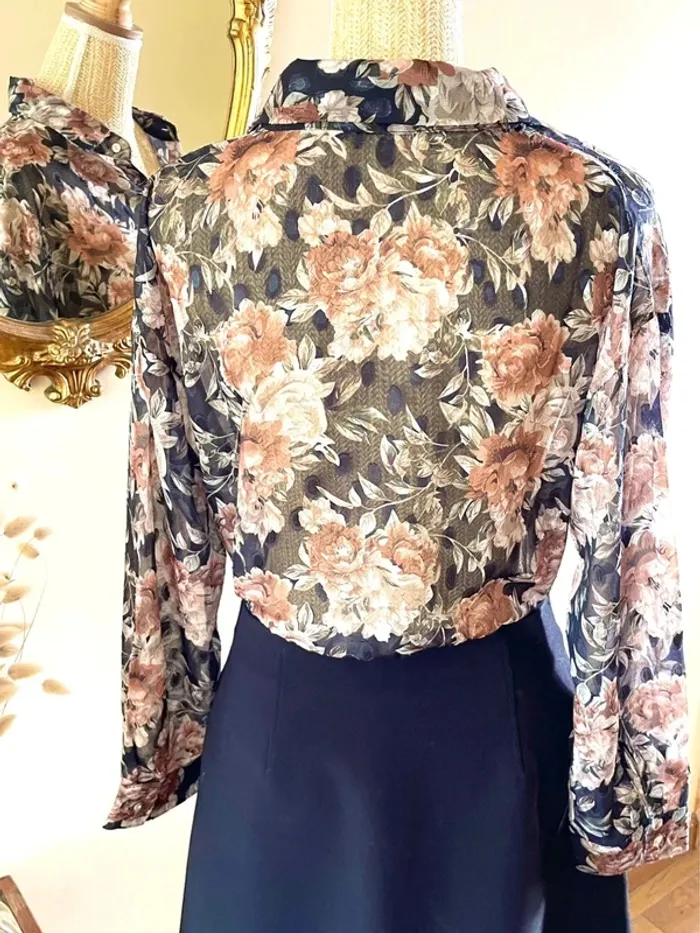 Sublime Haut manche longue Transparent Floral Sophyline taille M/L - photo numéro 9