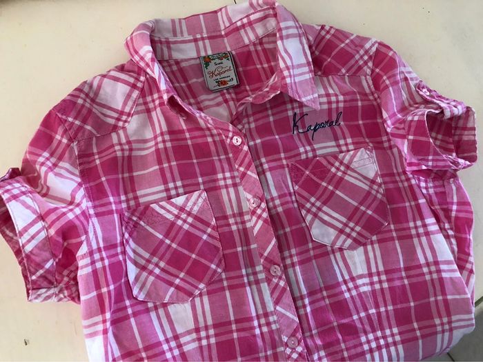 Chemise  kaporal  taille small /36 rose blanc strass - photo numéro 16
