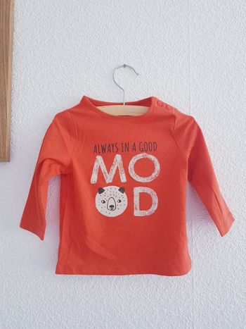 Kiabi - Tee-shirt manches longues - Always in a good mood - Neuf ! (9 mois)