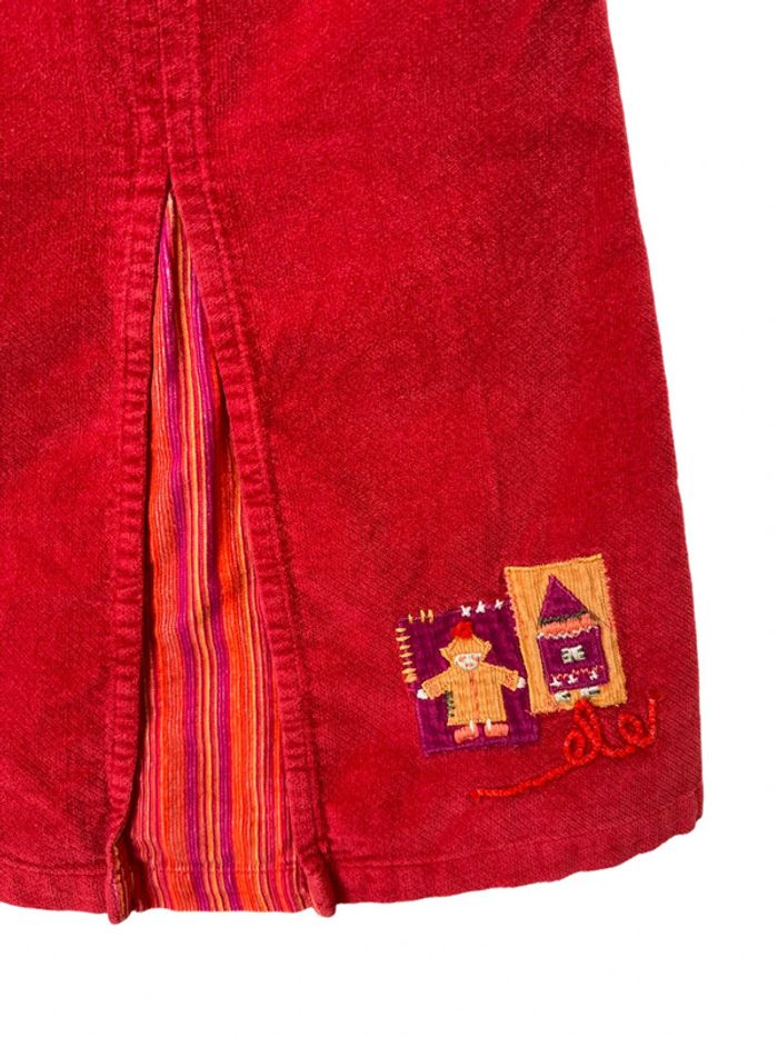 Robe sans manche en velours couleur rouille - Clopy Clopa 12 mois - photo numéro 3