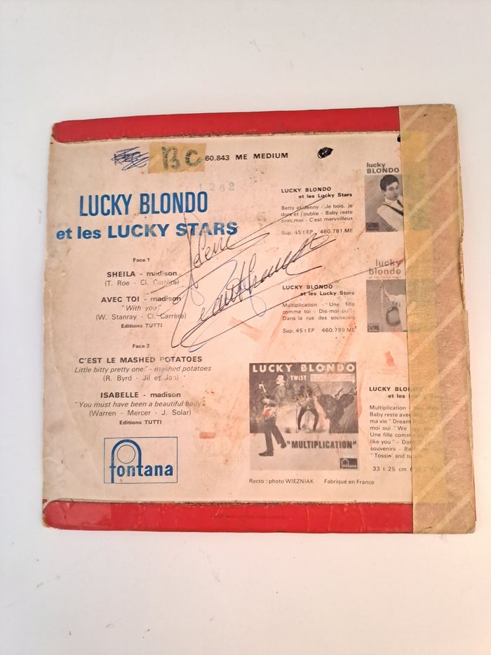 Vinyle super 45T EP Lucky Blondo - Sheila (4 titres) - RARE - État satisfaisant. - photo numéro 9