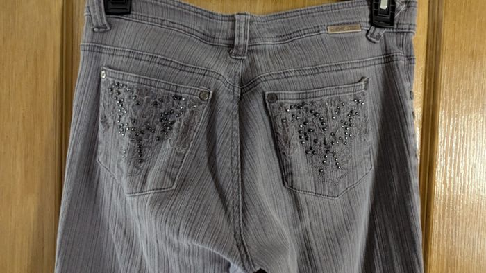 Pantalon gris anthracite, effet velours. - photo numéro 4
