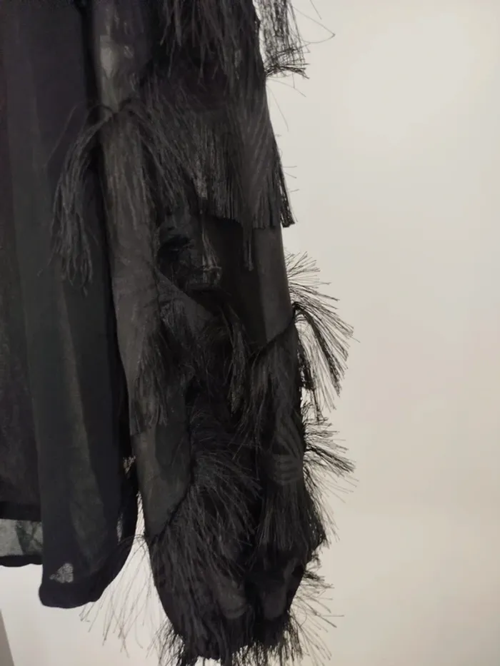 Chemise noire transparente à plumes franges Klair - Taille L A615 - photo numéro 4
