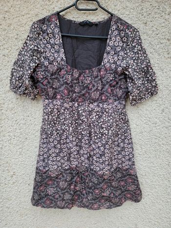 Robe d'été fleurie imprimée à motif grunge vintage ethnique