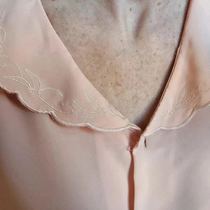 Blouse vintage rose col epaulettes - photo numéro 5