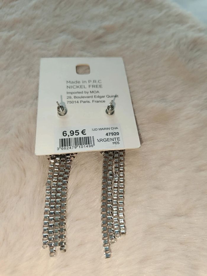 Boucle d'oreille Noeud Marin Argenté 🩵 - photo numéro 3