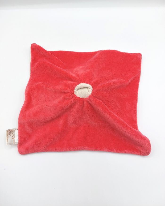Doudou plat ours beige écru rose rouge DOUKIDOU empreintes pattes orange - photo numéro 2