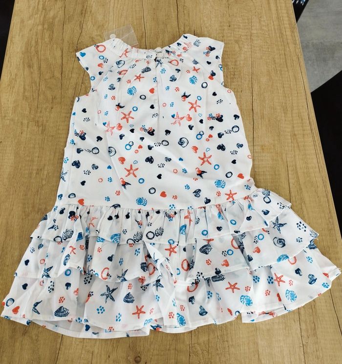 Robe manches courtes fille blanche Océan Princess taille 12/18 mois 3 Pommes - photo numéro 2