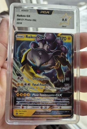 Carte Pokémon Raikou GX SM121 - Promo Soleil et Lune - FR - PCA 9,5
