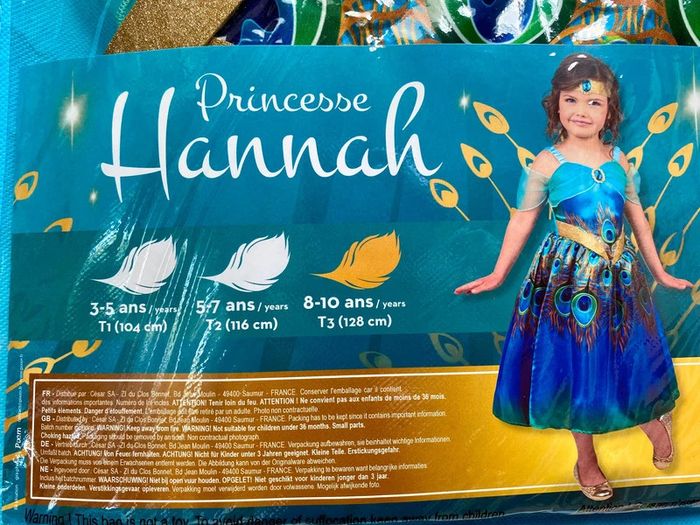 Déguisement Princesse Hannah 8-10 ans NЕUF (prix normal: 38eur) - photo numéro 2