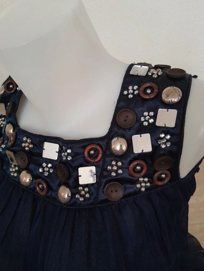 Robe d'été 💫à volant💫fluide légère 💫col bouton miroir perlés 💫Cherry💫Taille 36 - photo numéro 7