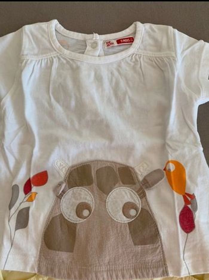 Ensemble t-shirt (Dpam) et short boule (kinouss) en 9 mois - photo numéro 2