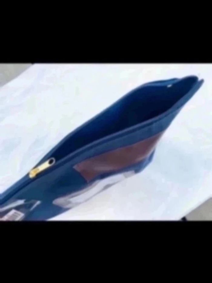 Sublime Pochette sac zippé à fermeture à glissière imperméabilisé bleu marine Alba neuv - photo numéro 4